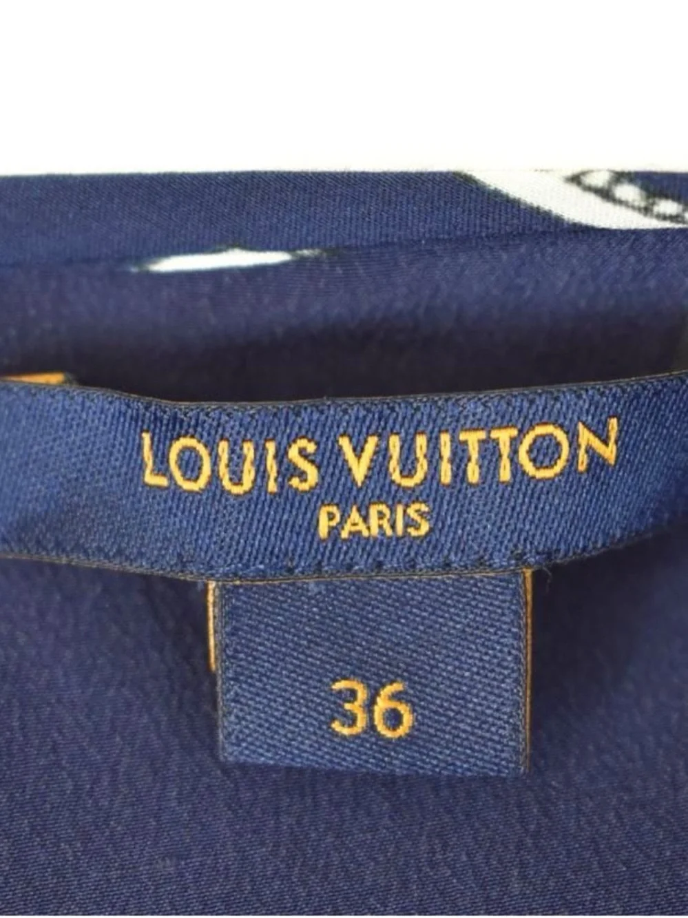 Louis Vuitton Navy and White Key-Print Sailor Collar Kids Dress